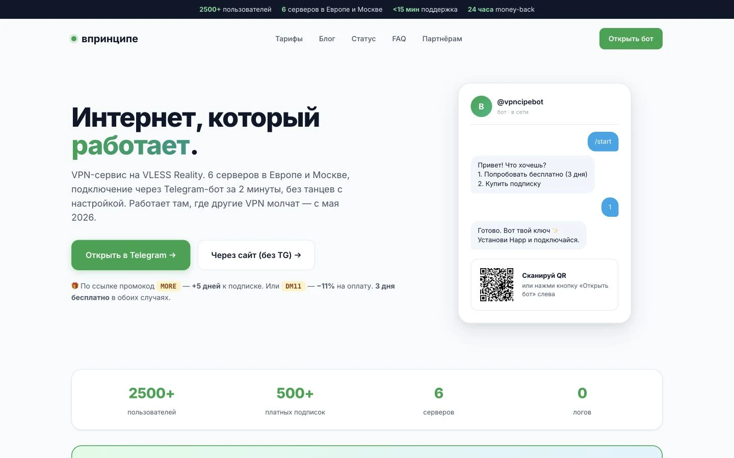 Сайт Сервис с подпиской